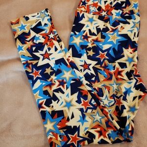 Lularoe leggings,  brand new never worn. Stars! Tall and curvy